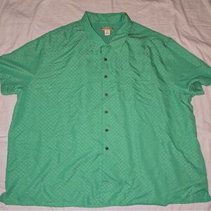 Vibrant Teal Casual Button-Down Shirt